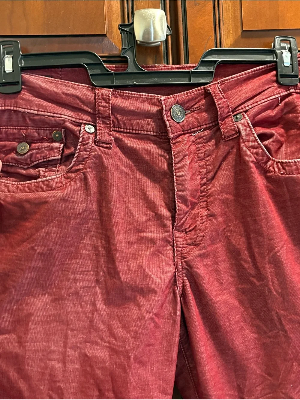 True Religion “Ricky” Men's Burnt Red Micro Corduroy Casual Pants - 33